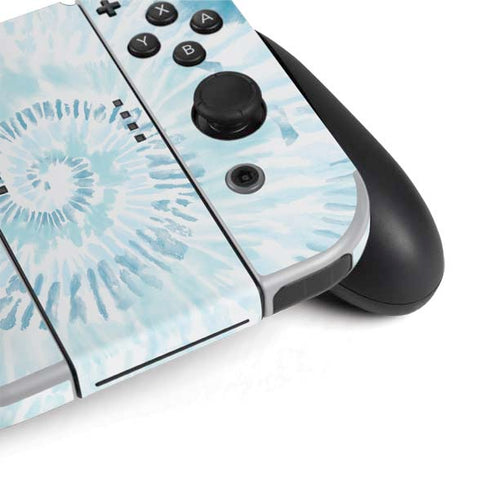 Blue and White Tie Dye Nintendo Switch OLED (2021) Skin